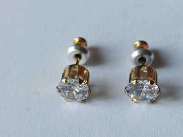 gold-plated zirconia silver studs-